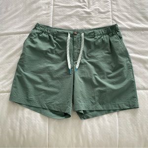 Chubbies XXL 32 waist men's shorts elastic drawstring waist waffle green